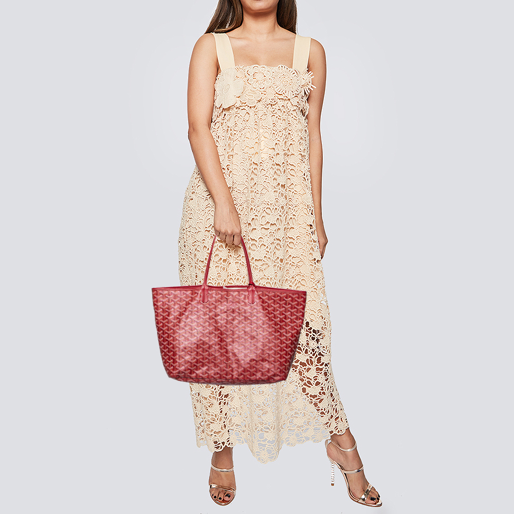 

Goyard Red Coated Canvas Saint Louis PM Tote