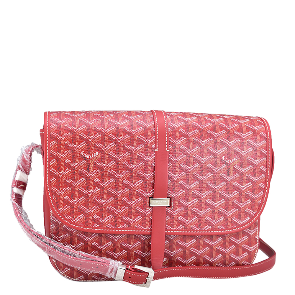 

Goyard Red Goyardine Canvas Belvedere II PM Bag