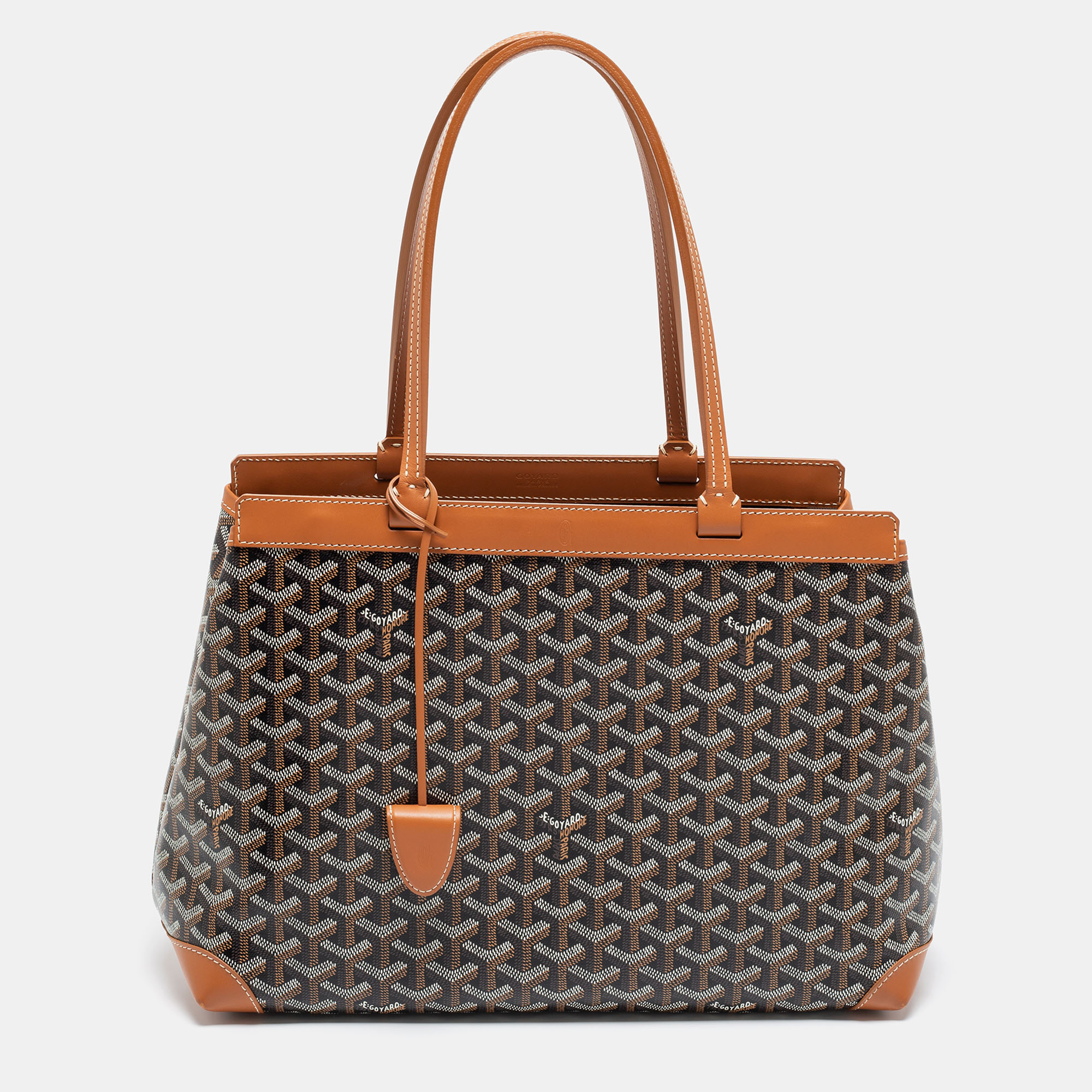 Goyard Tan Goyardine Coated Canvas and Leather Bellechasse PM Tote ...