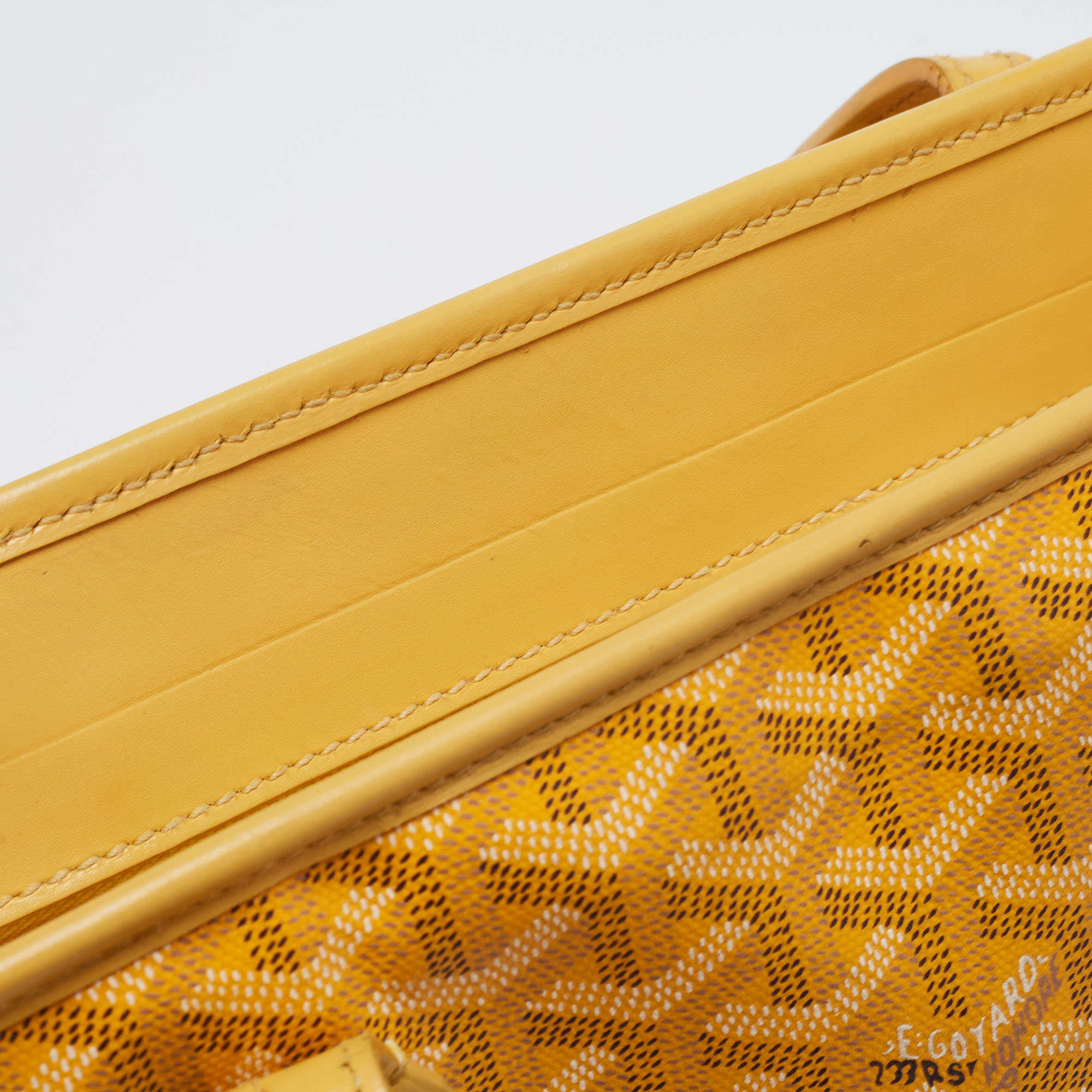 Goyard Yellow Goyardine Coated Canvas and Leather Marquises Tote