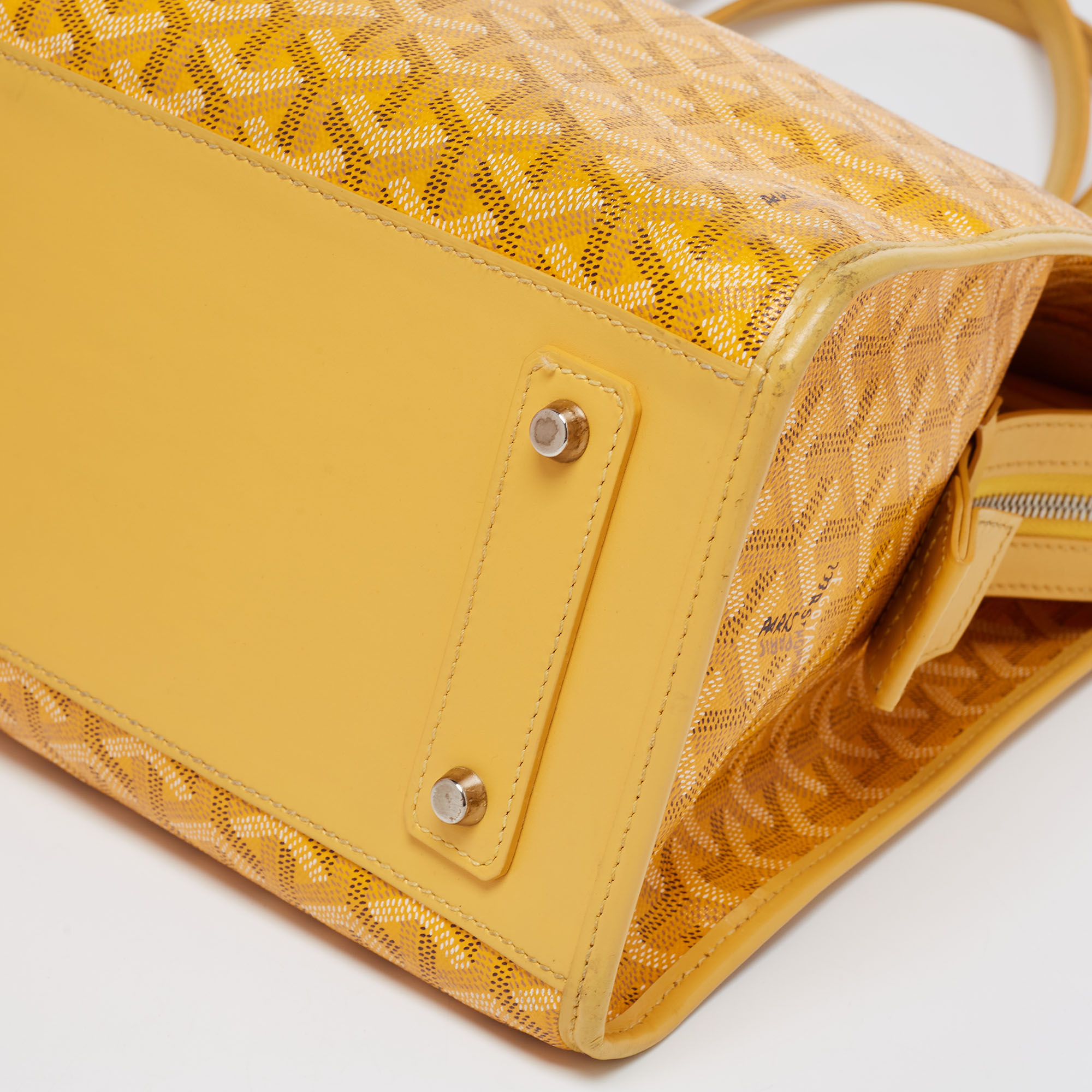 Goyard Yellow Goyardine Coated Canvas and Leather Marquises Tote