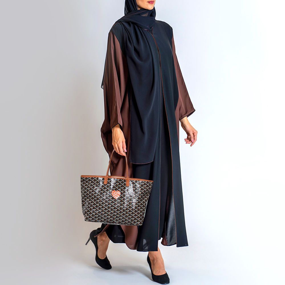

Goyard Brown Goyardine Coated Canvas and Leather Printed Saint Louis PM Tote