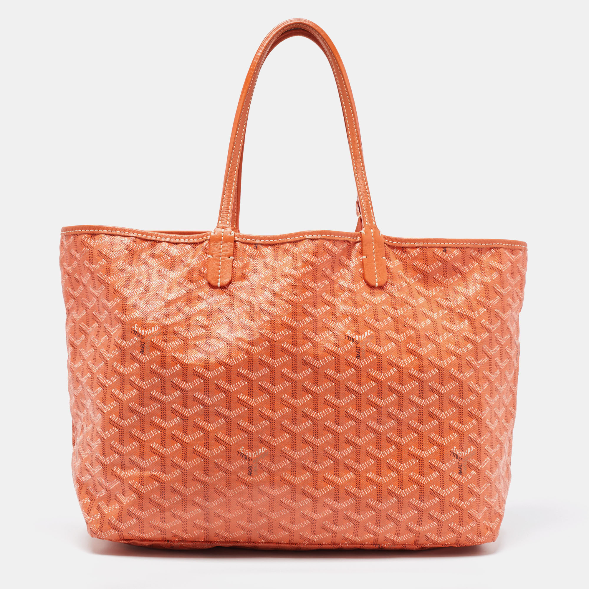 Pre-owned Goyard Ine Coated Canvas And Leather Saint Louis Pm Tote