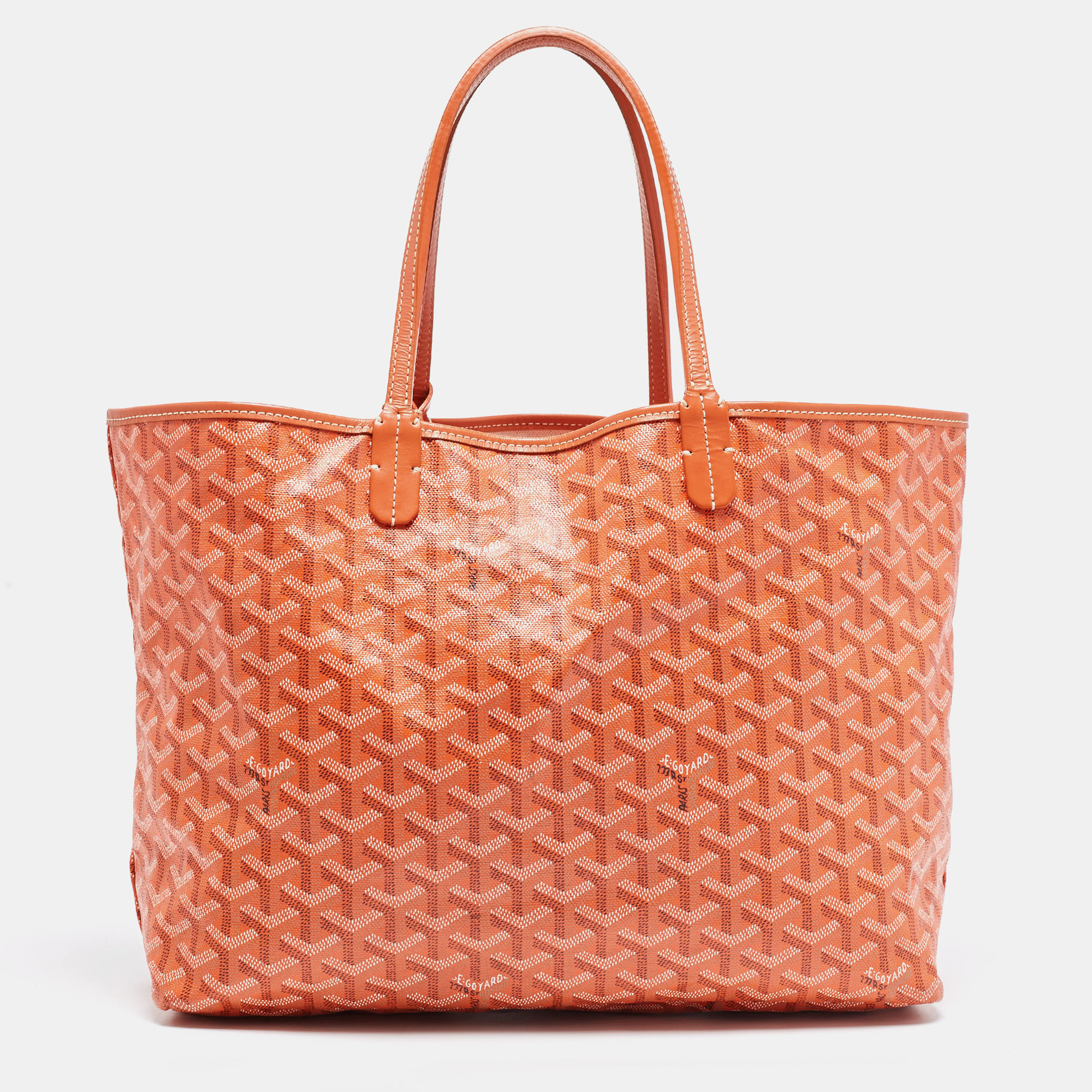 Goyard Saint Louis PM Coated PVC Canvas Tote Bag Women GRAY RED YELLOW USED  2023