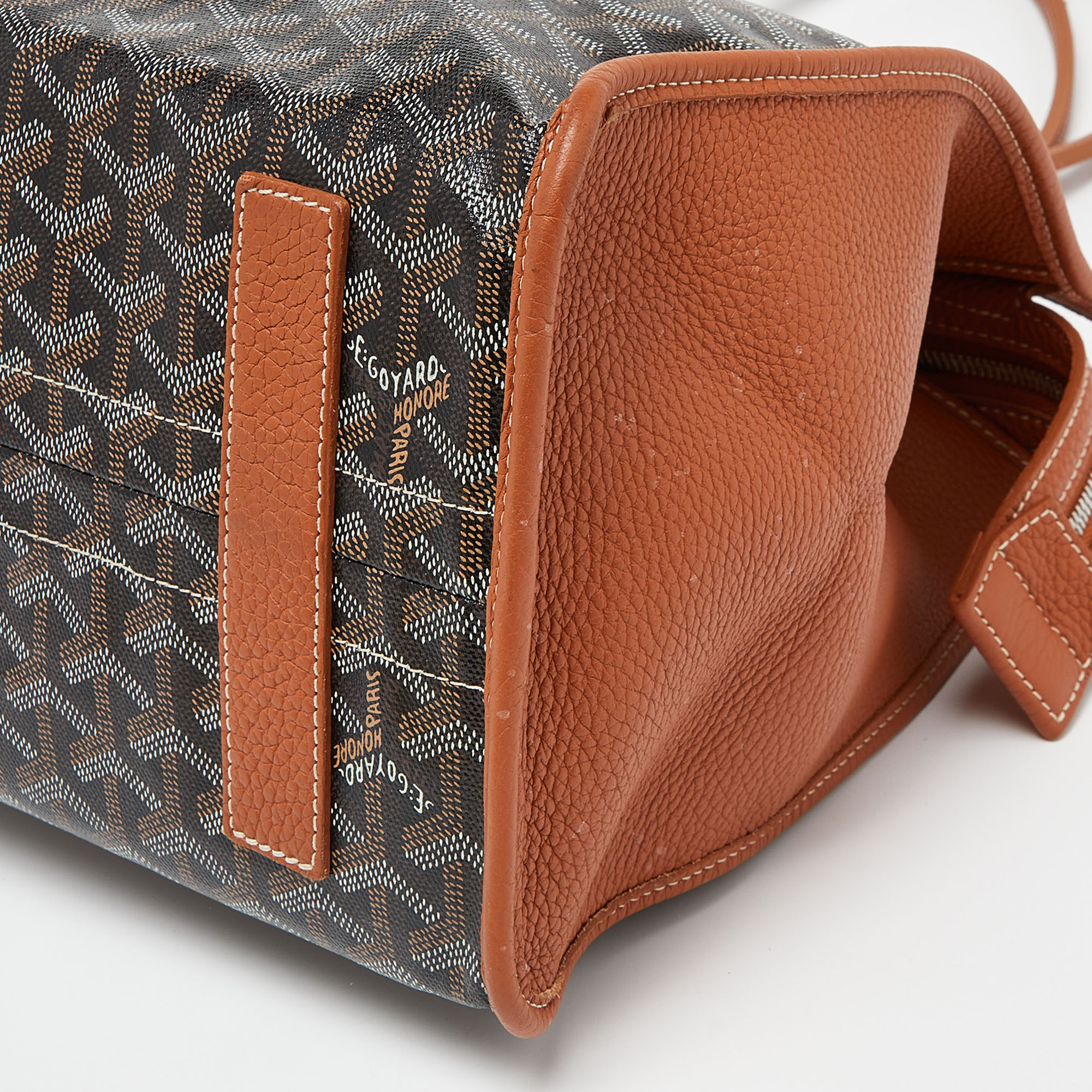 Goyard Brown/Cognac Coated Canvas Hardy Tote PM Goyard