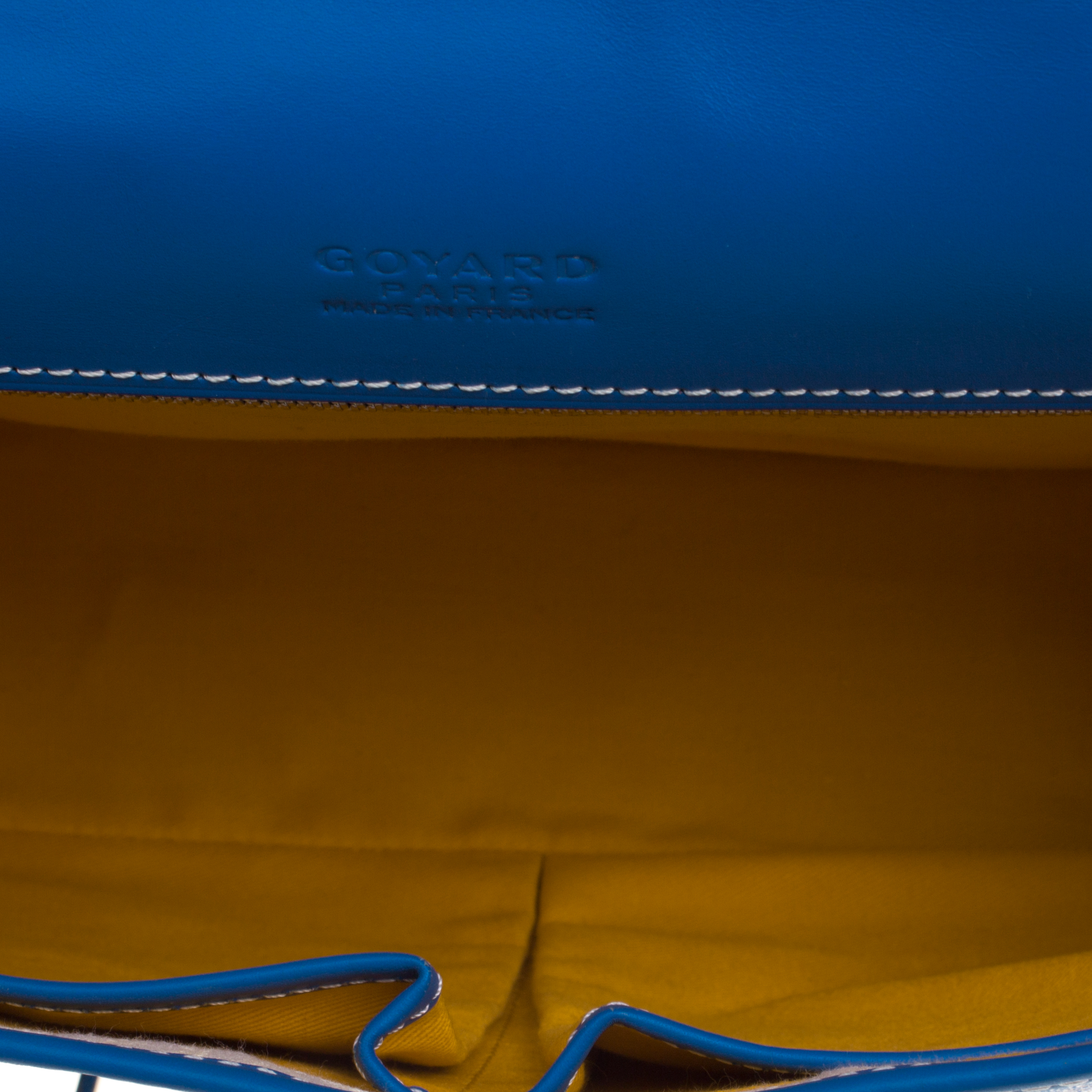 Goyard Blue Chevron Print Coated Canvas Belvedere MM Saddle Bag