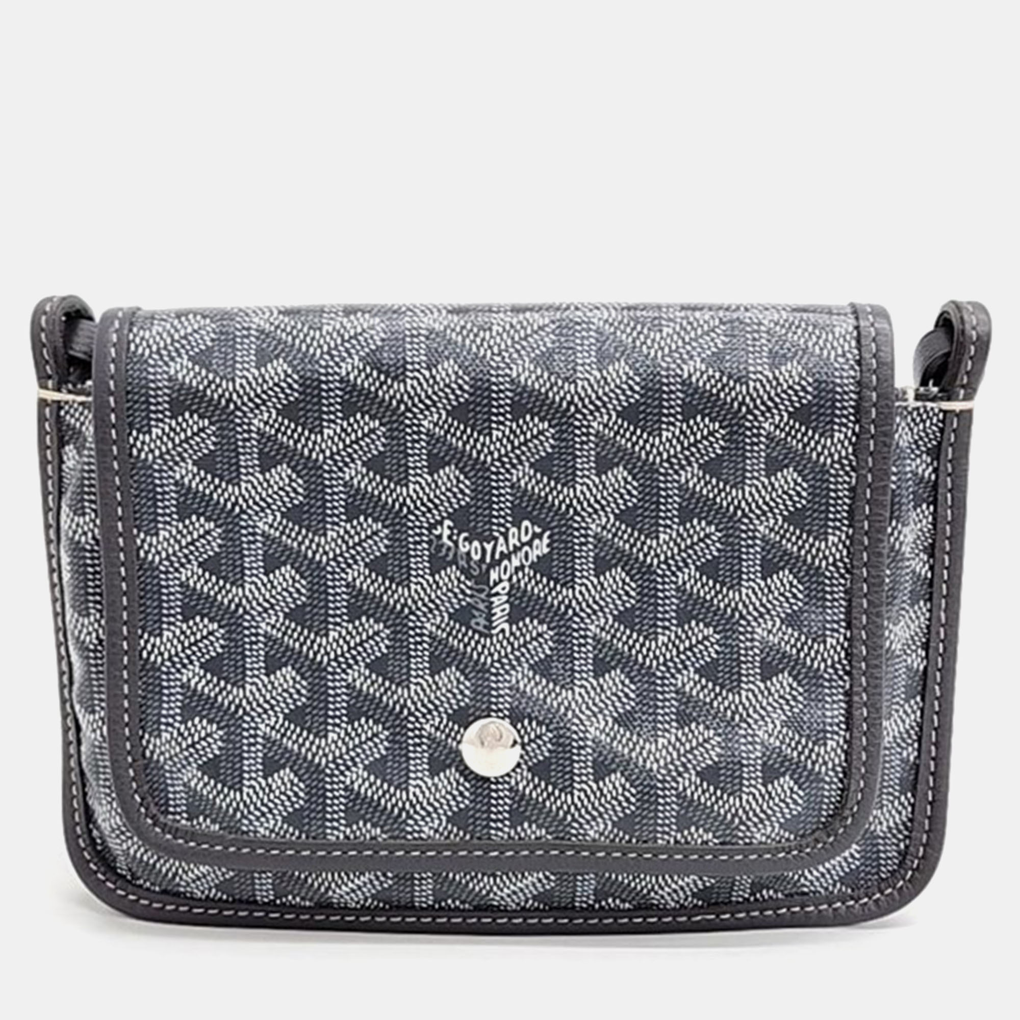 

Goyard Gray Goyardine Canvas Plumet Shoulder Bag, Grey