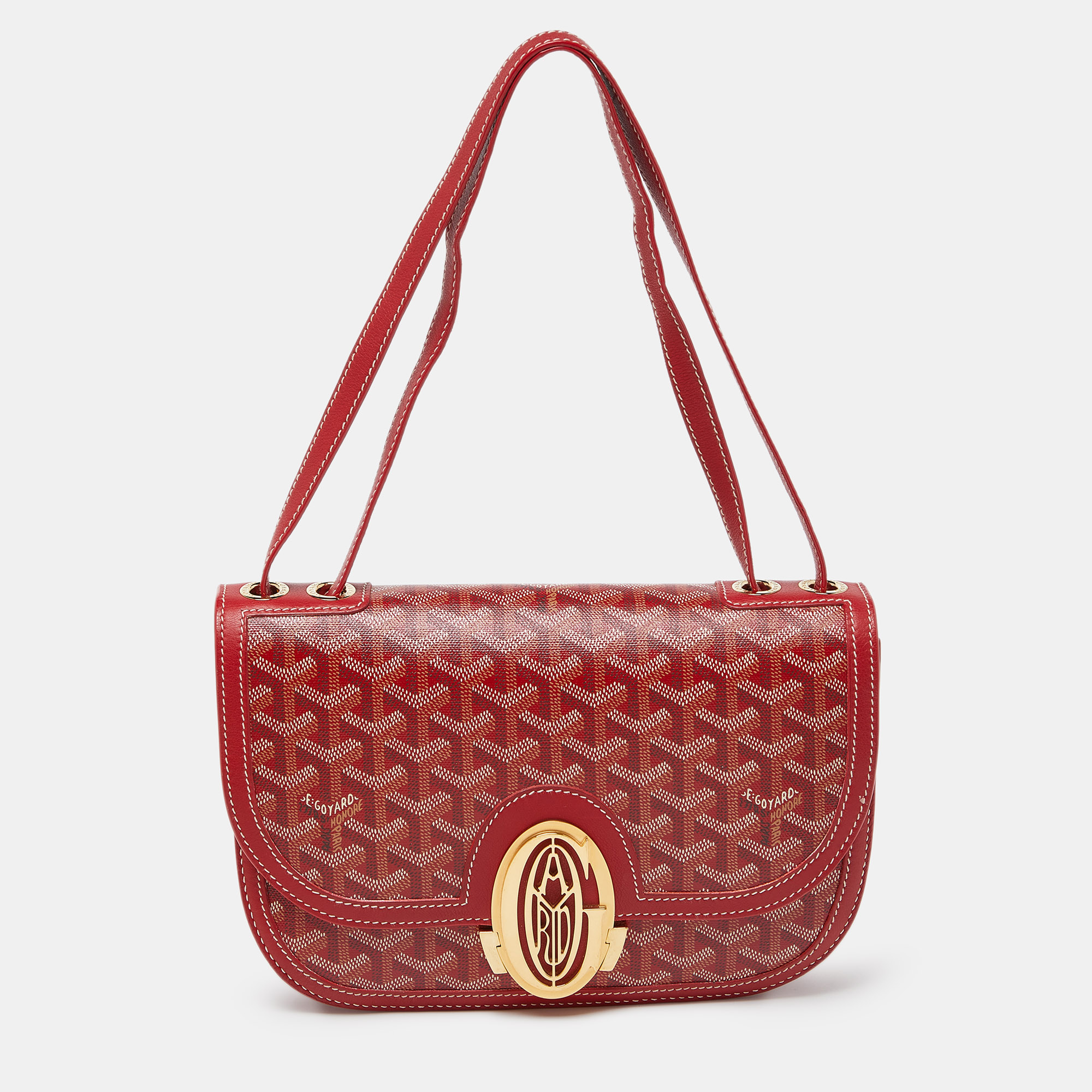 

Goyard Red Goyardine Coated Canvas and Leather 223 PM Bag