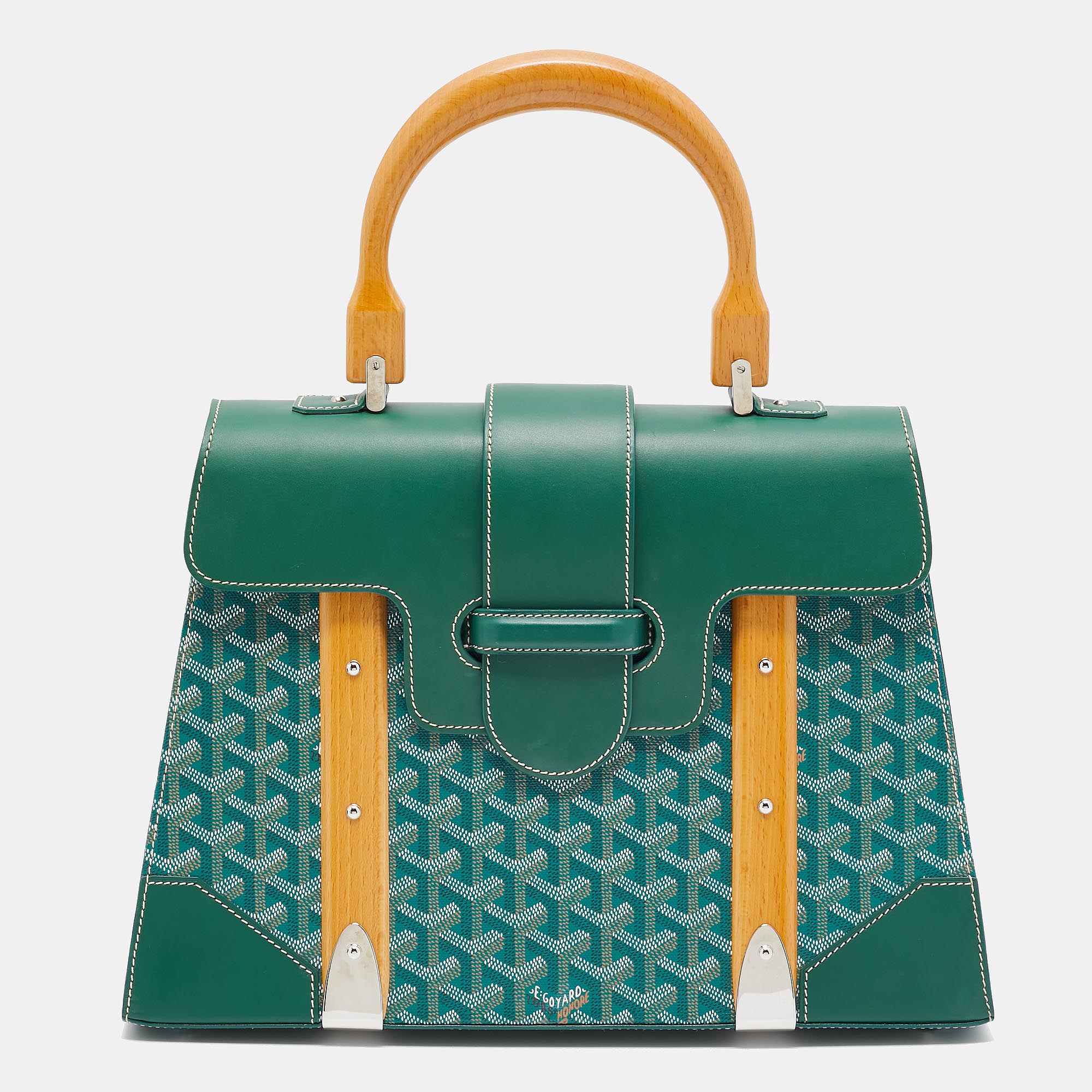 

Goyard Green Goyardine Coated Canvas and Leather Saigon MM Top Handle Bag