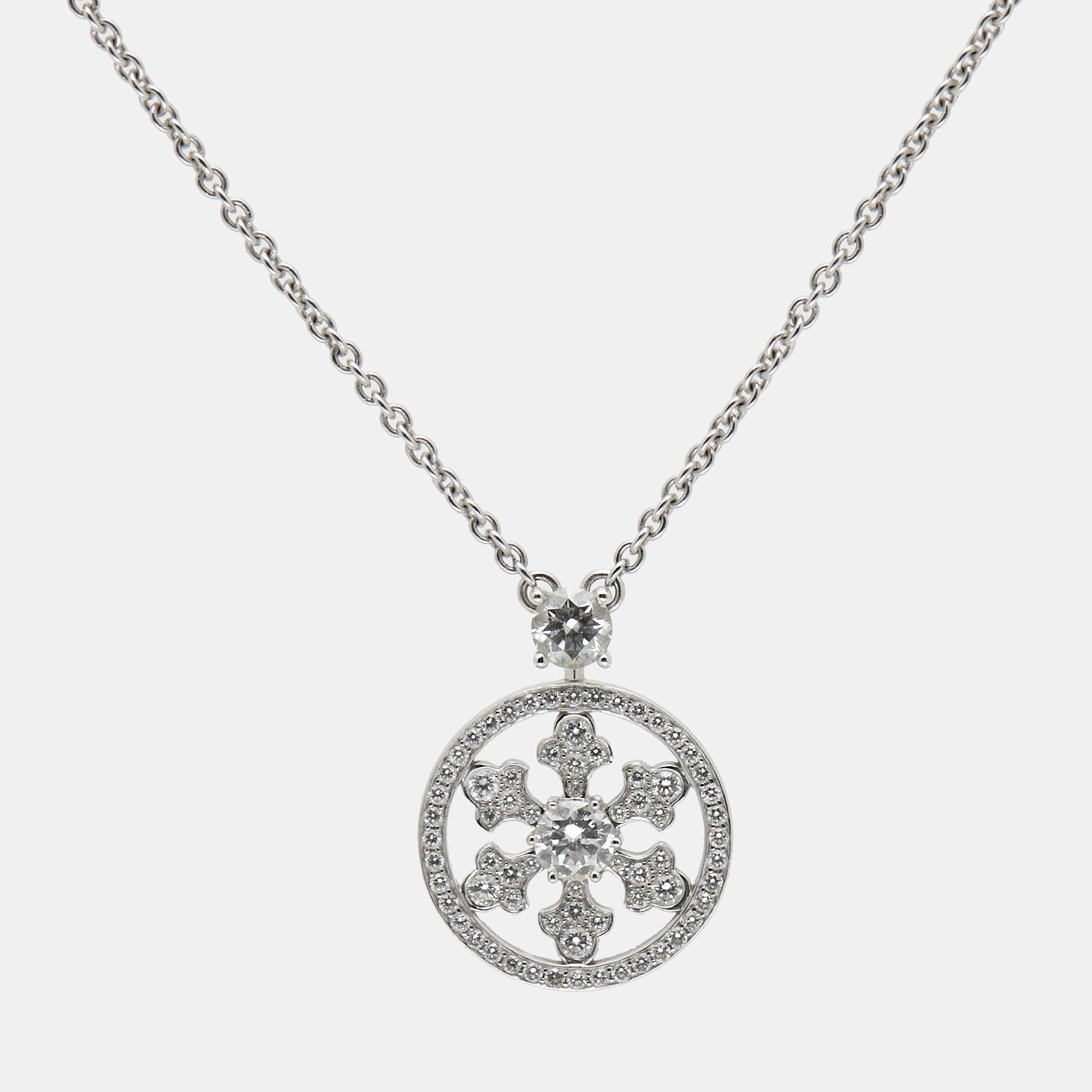 

Graff Snowflakes Diamond 18k White Gold Pendant Necklace