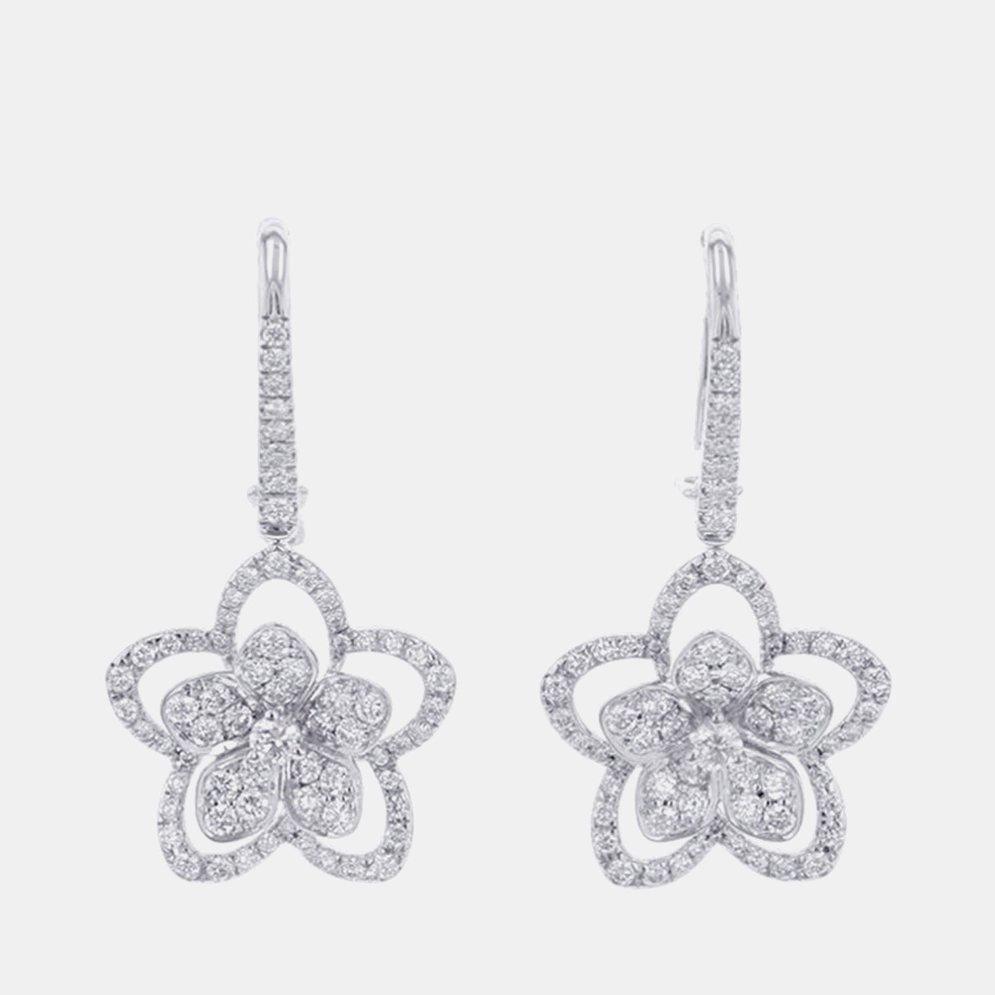 

Graff Wildflower 18K White Gold Diamond Earrings