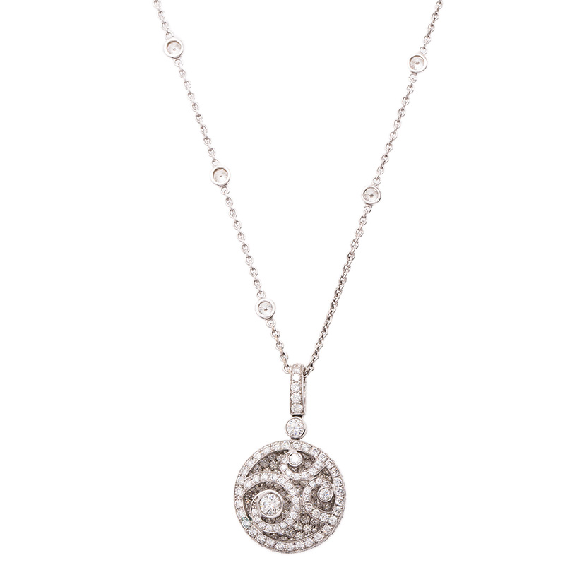 Graff Diamond on Diamond Pavè White Gold Pendant Necklace