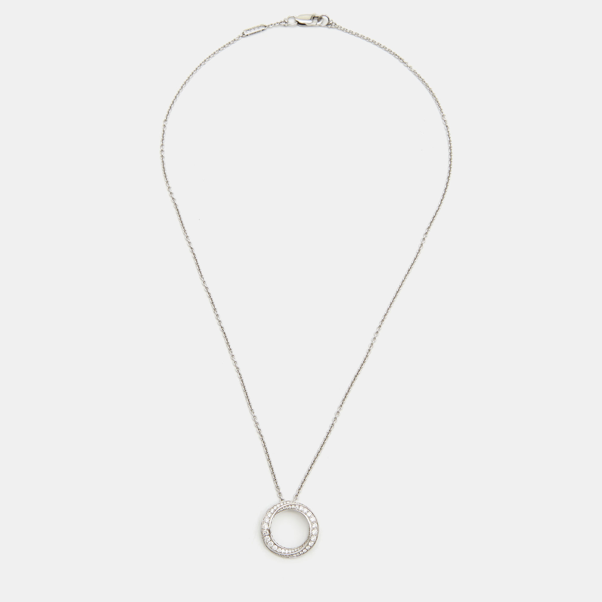 

Graff Spiral Pavé Diamond 18k White Gold Pendant Necklace