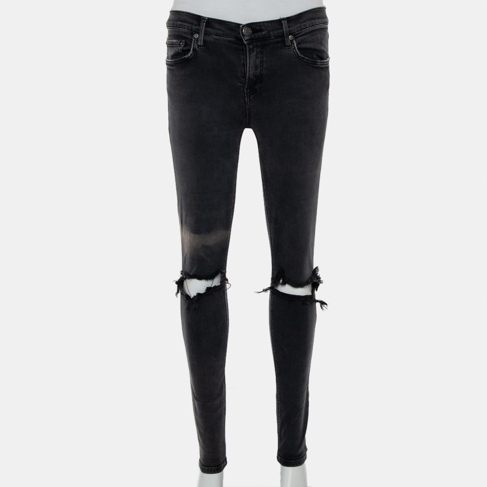Pre-owned Grlfrnd Grey Denim Skinny Candice Jeans M