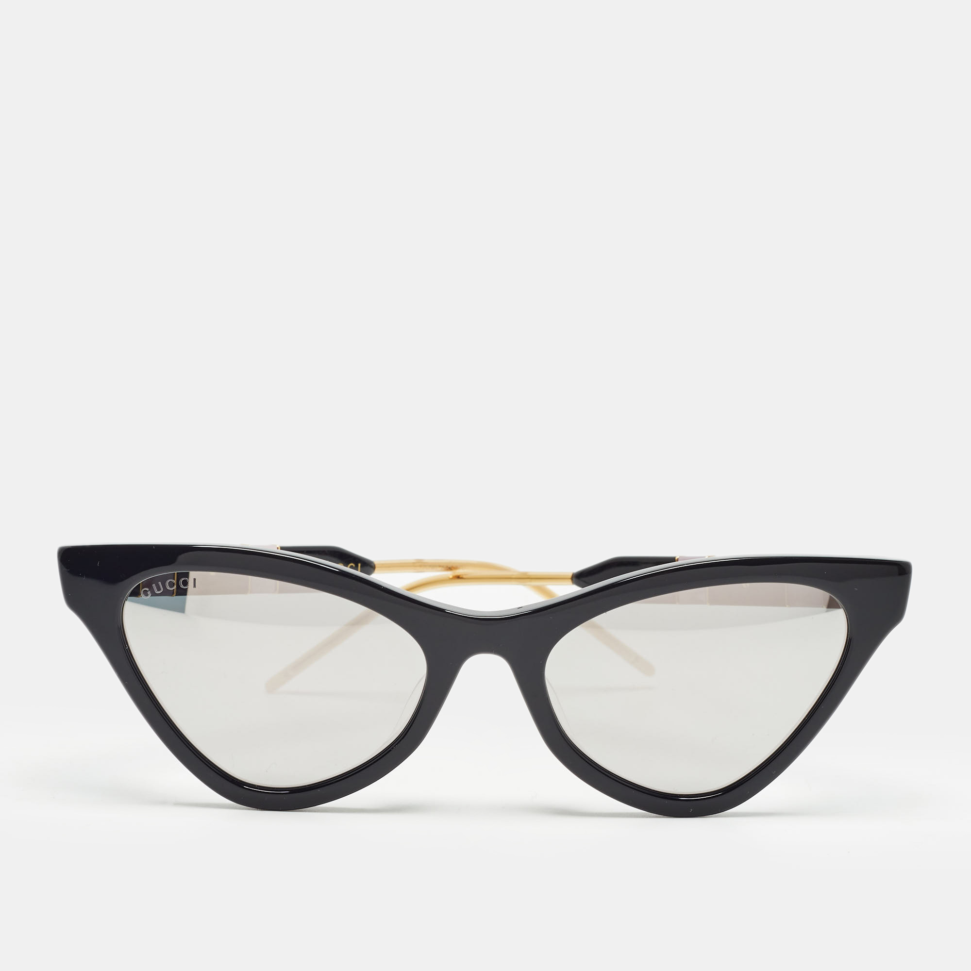 

Gucci Black Mirrored GG0597S Interlocking G Crystals Cat Eye Sunglasses