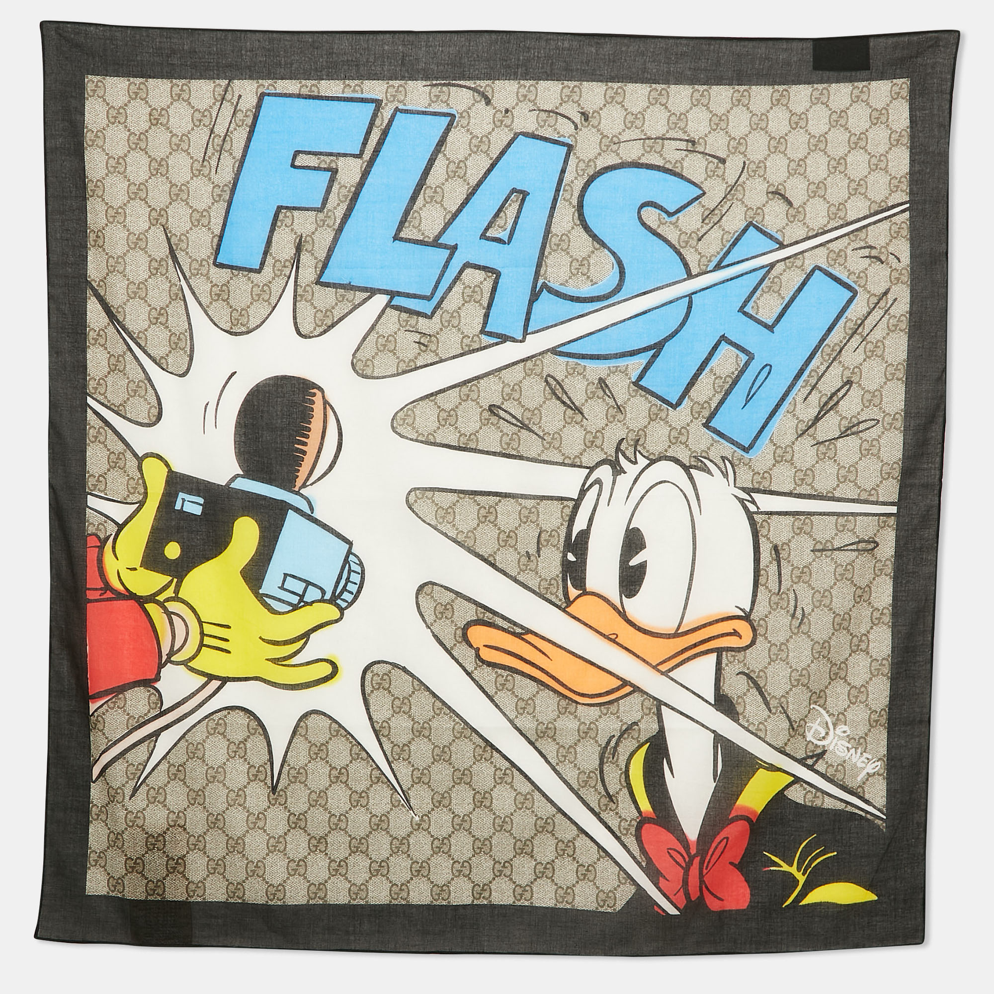 

Gucci X Disney Donald Duck GG Print Cotton Scarf, Multicolor