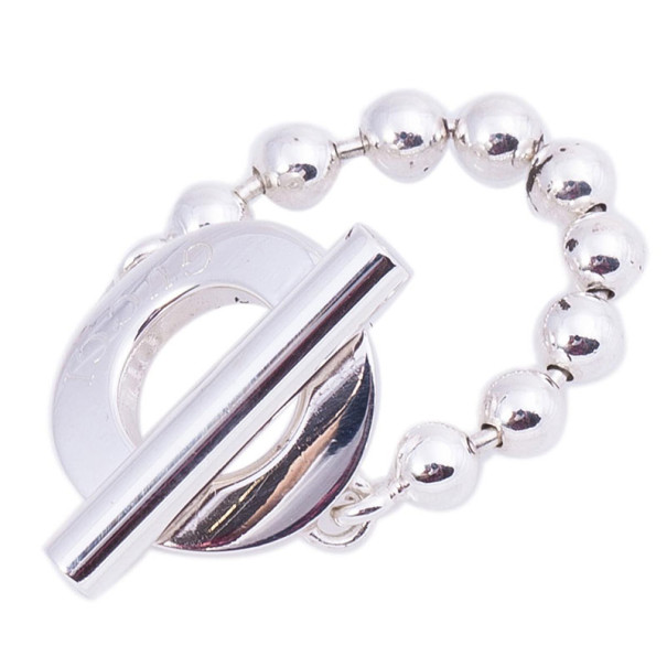 مملوكة مسبقًا Gucci Silver T-Bar Ring Size 54