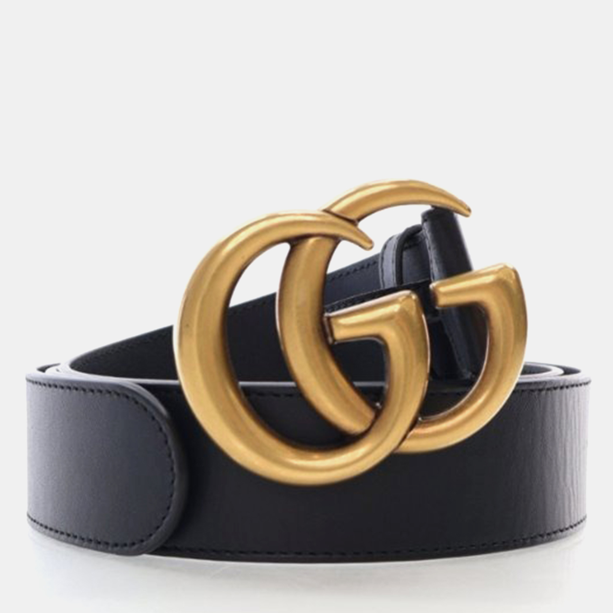 

Gucci Marmont GG Wide Black Leather Belt Bag