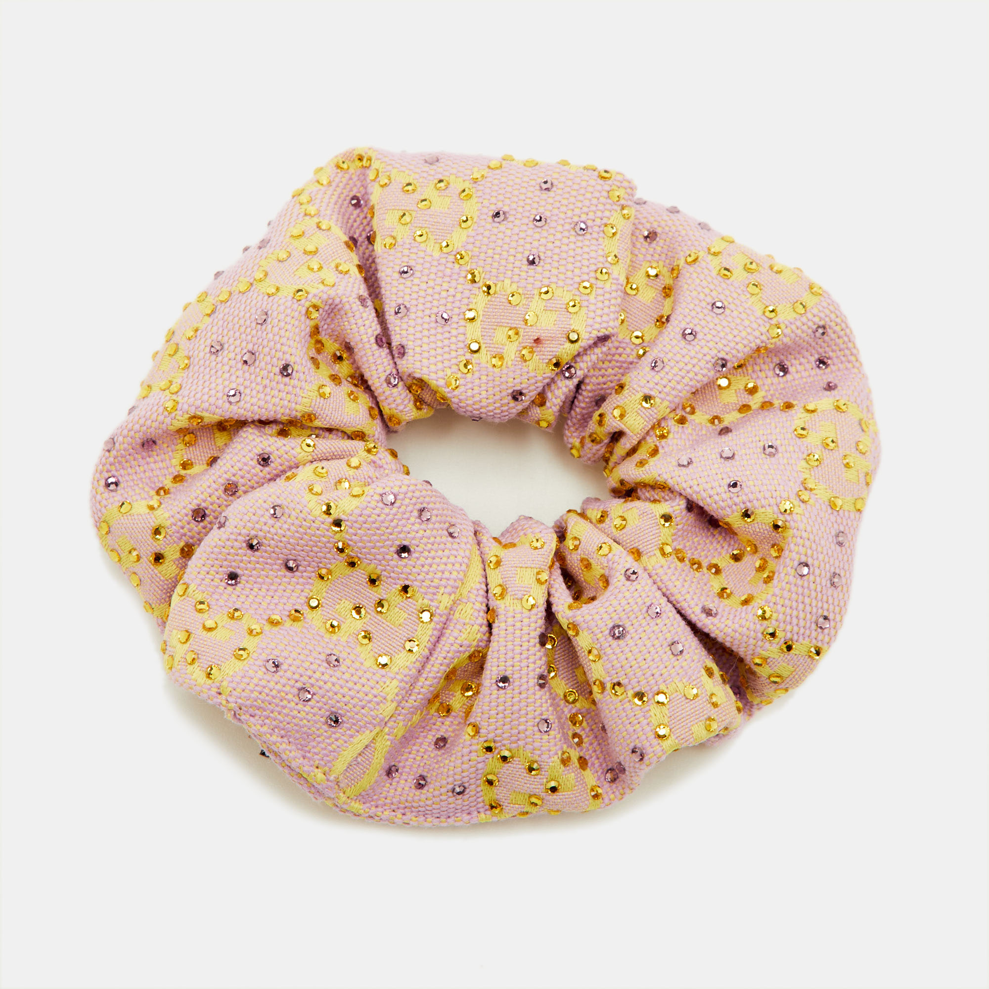 

Gucci Pink GG Canvas Crystal Embellished Hair Scrunchie