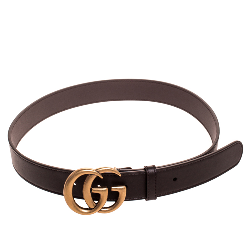 Gucci Dark Brown Leather GG Buckle Belt 80cm Gucci | The Luxury Closet