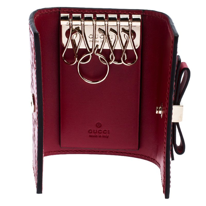 

Gucci Red Guccissima Leather Bow 6 Key Holder