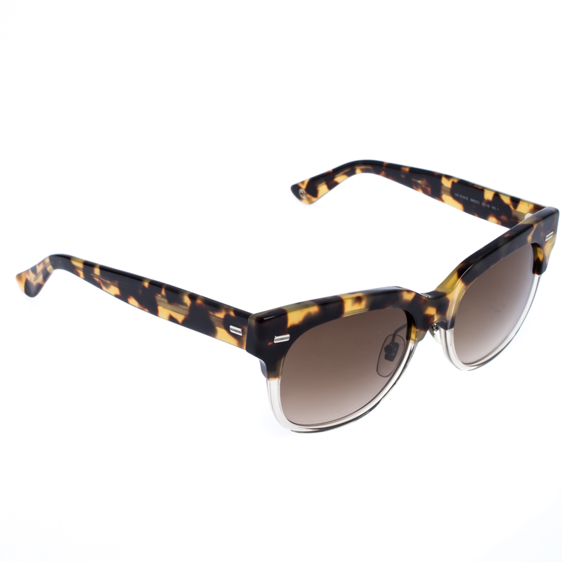 Gucci Brown Tortoise Gradient GG 3744 Wayferer Sunglasses