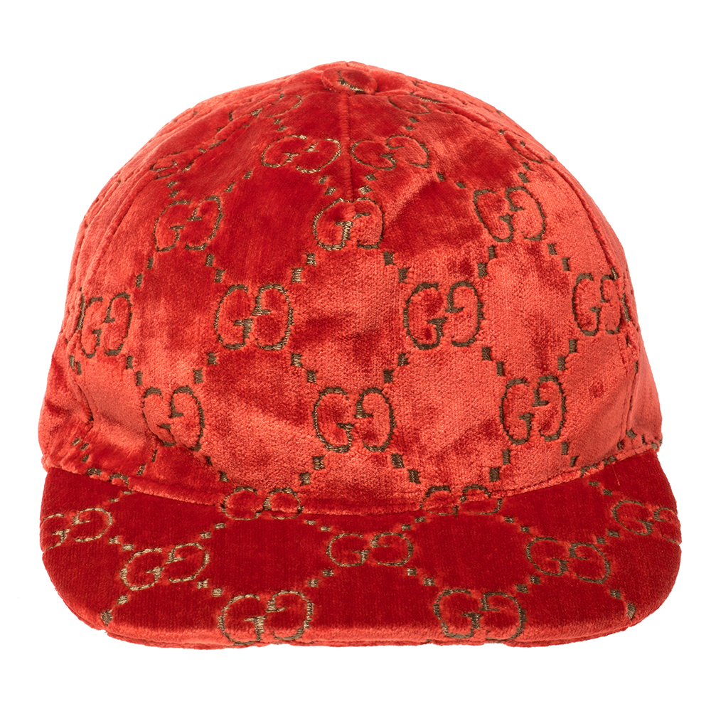 

Gucci Red GG Velvet Baseball Cap