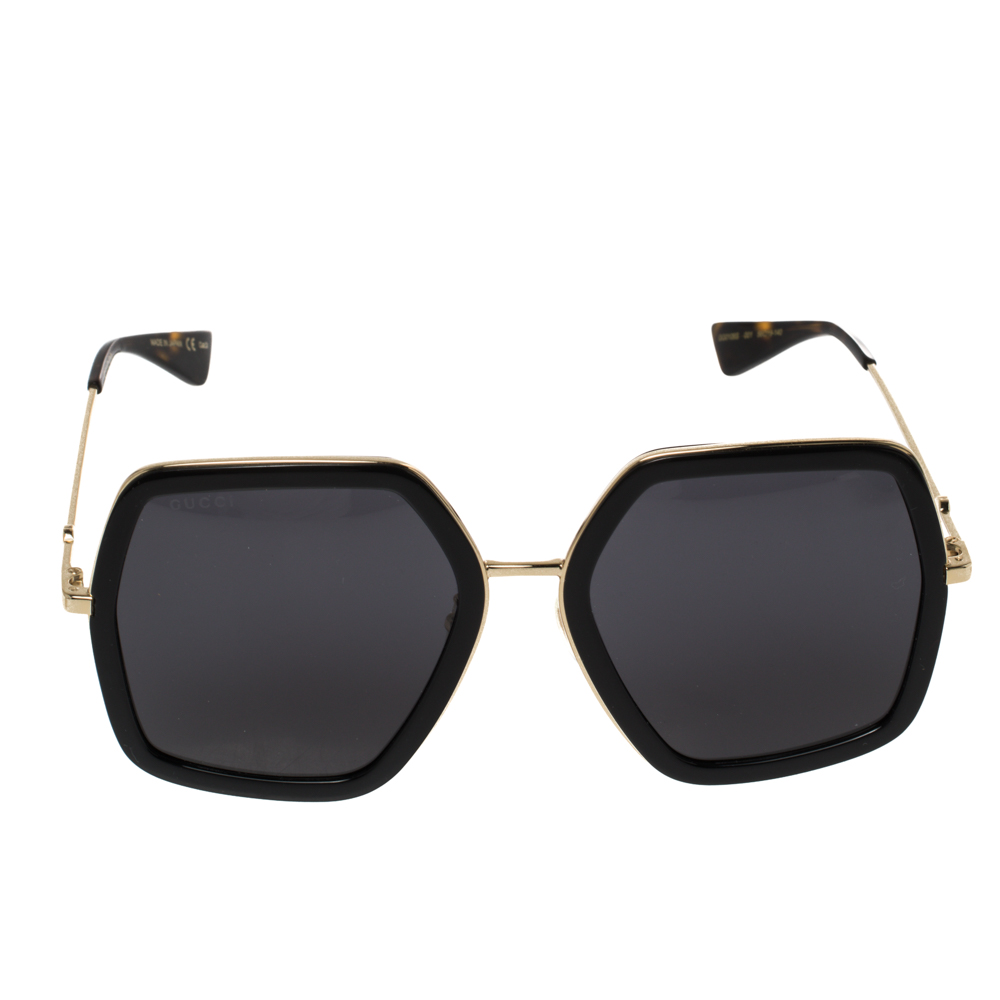 

Gucci Gold Tone/ Grey GG0106S Oversized Sunglasses