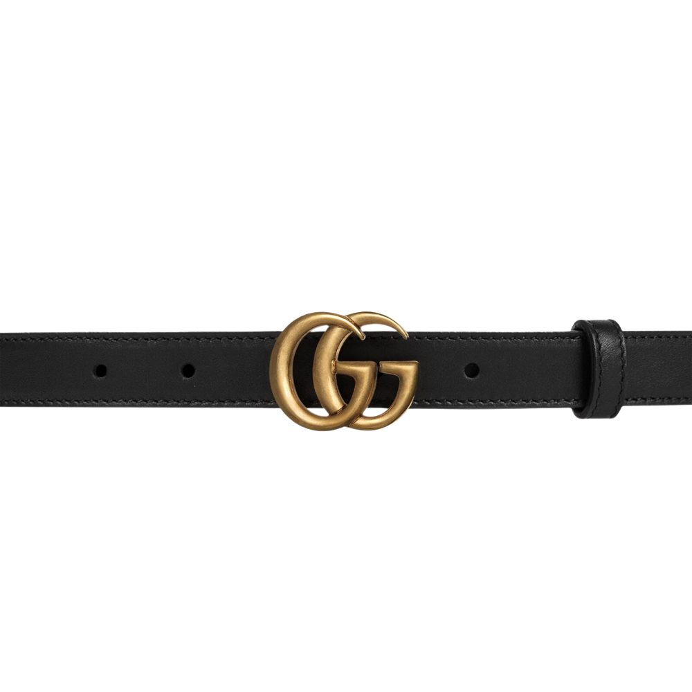 

Gucci Black Leather Double G Buckle Belt