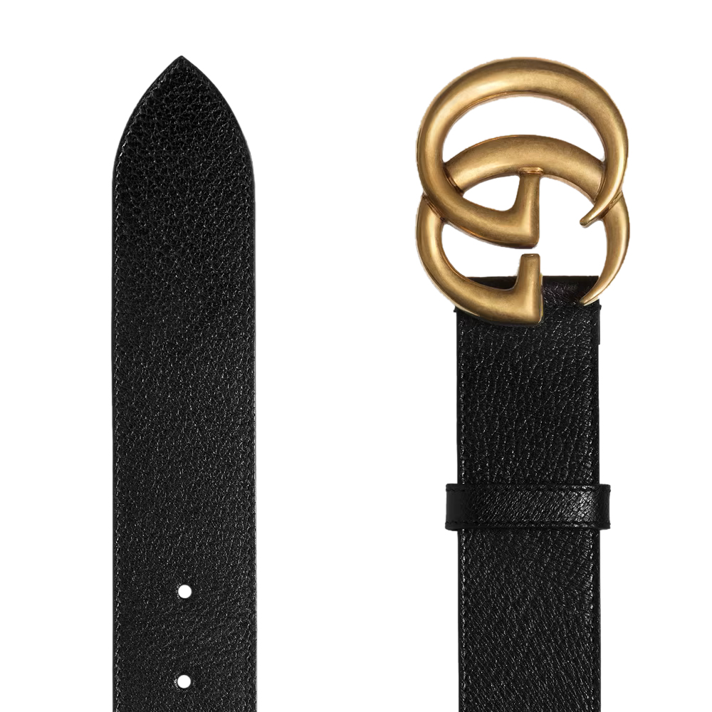 

Gucci Black Leather GG Marmont Belt