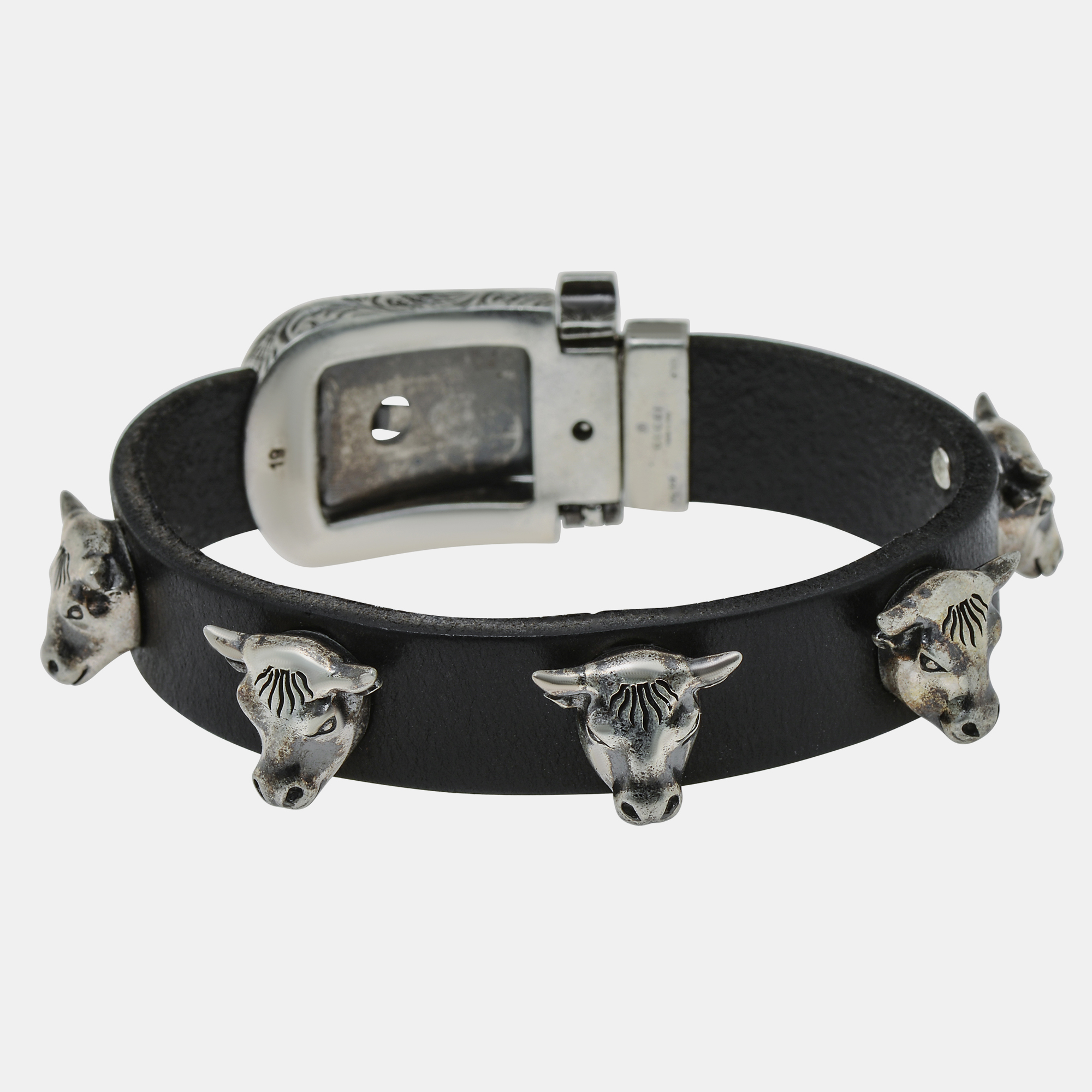 

Gucci Anger Forest Sterling Silver Bull Head Buckle Bracelet