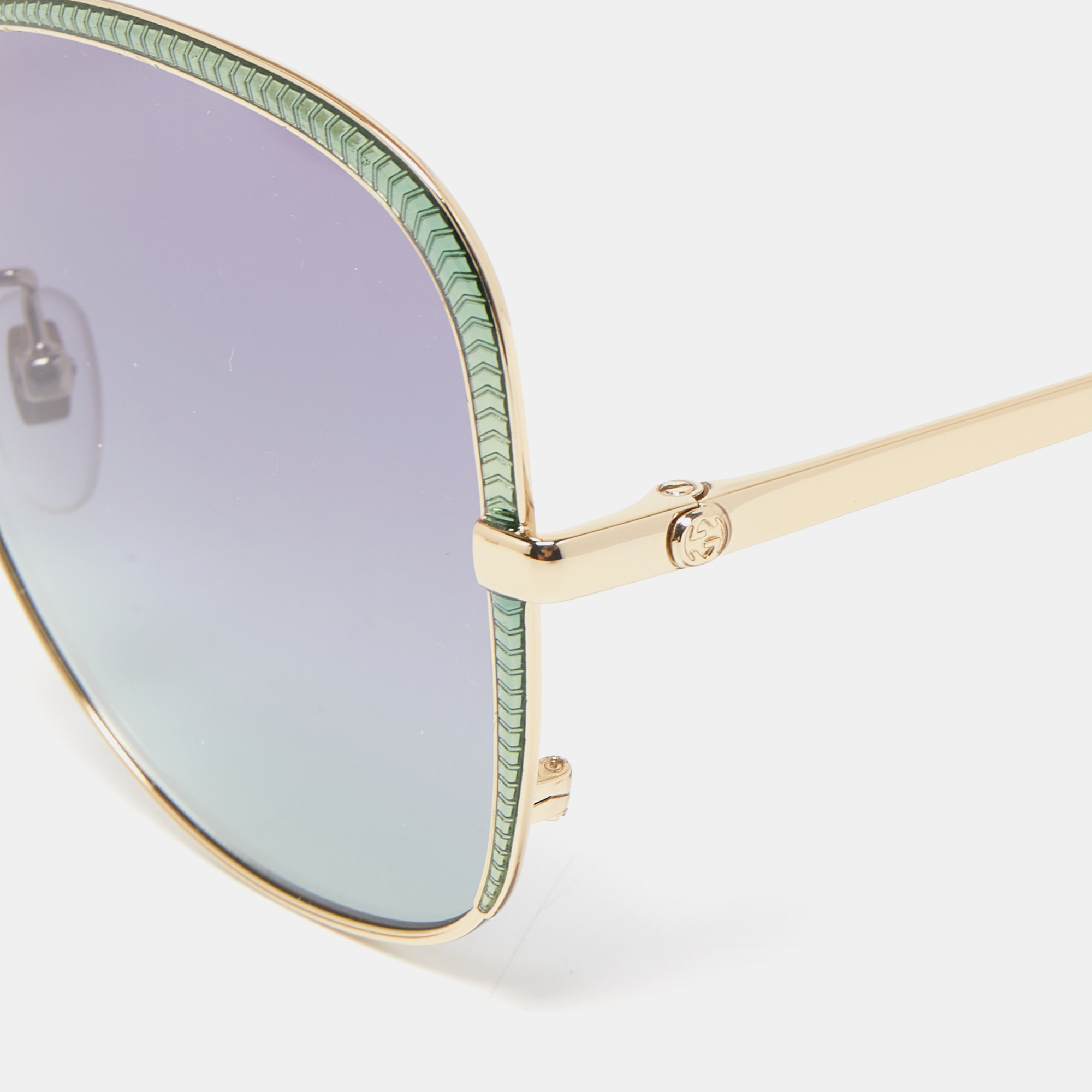 

Gucci Gold Gradient Frame Rectangular Sunglasses