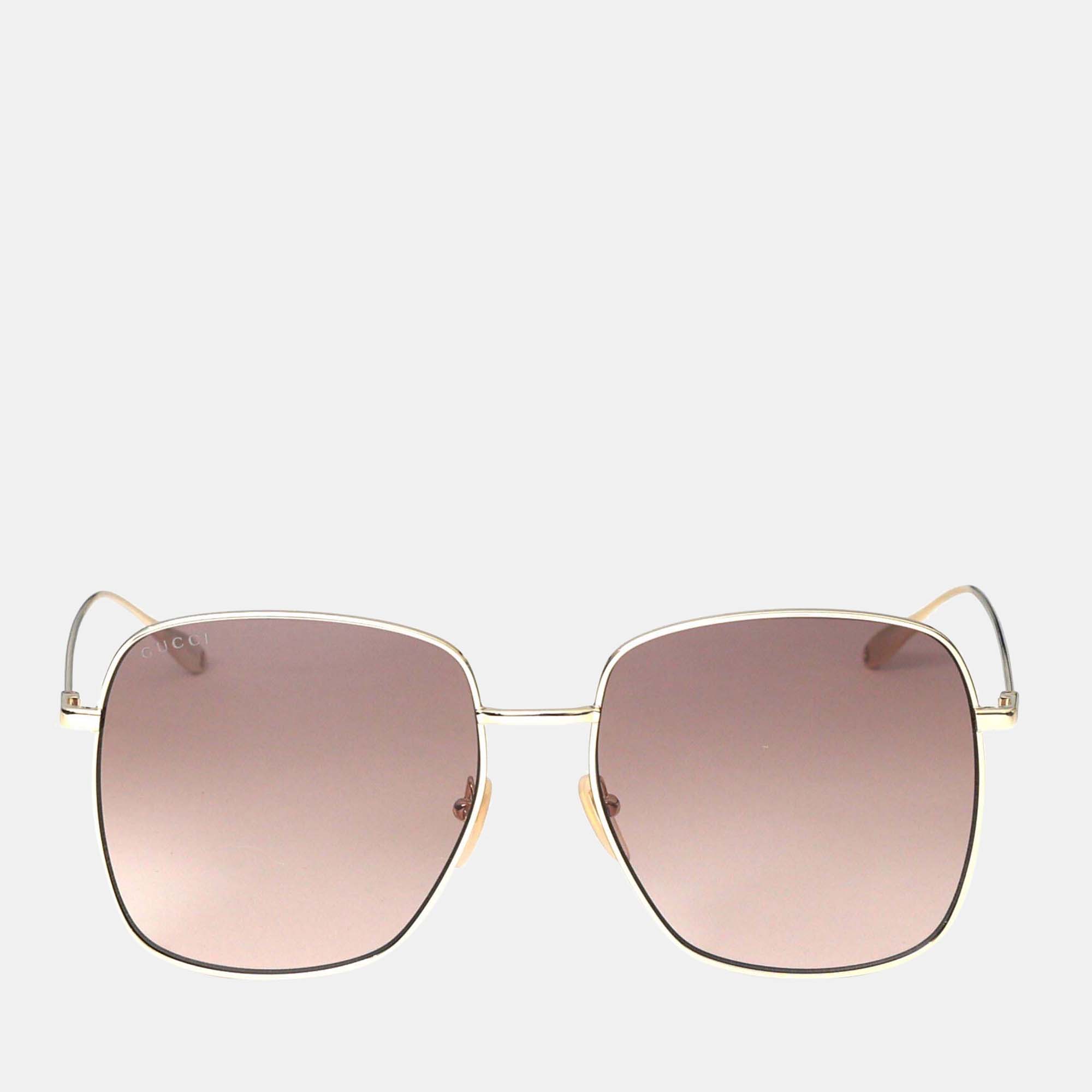 

Gucci Gold / Brown GG1031S Rectangle - Square Sunglasses