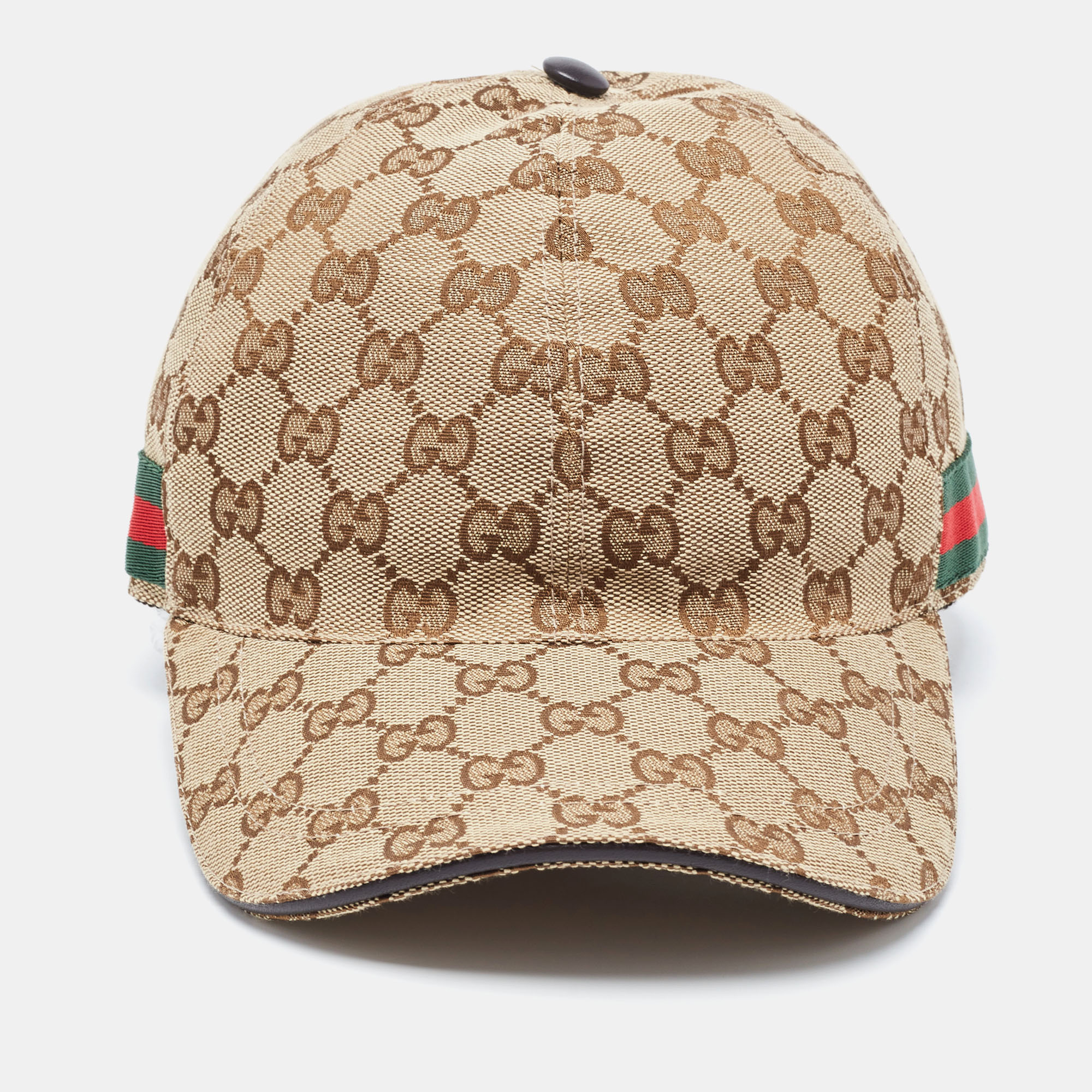 

Gucci Beige Web Detail GG Canvas Baseball Hat