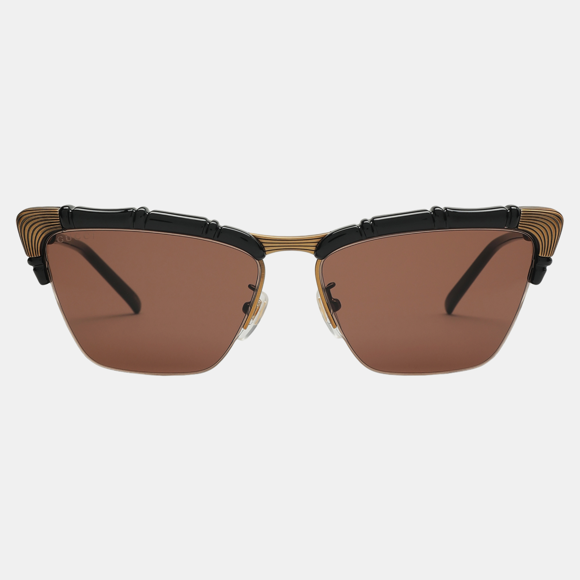 Pre-owned Gucci Cellulose Acetate Sunglasses 58 In Brown