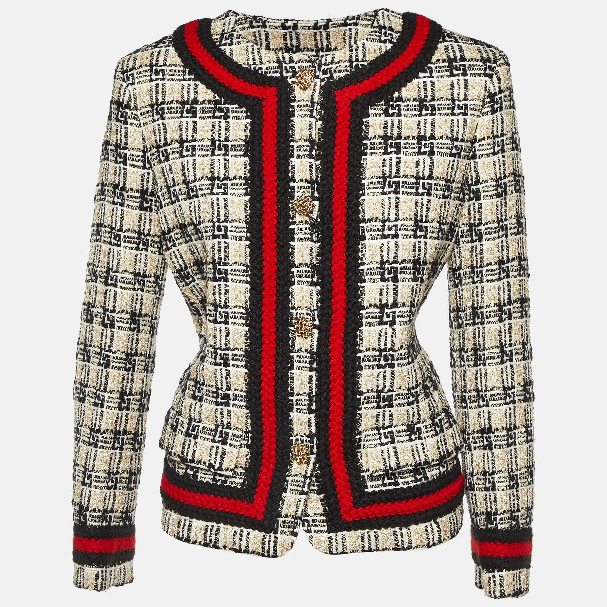 

Gucci Beige/Black G Check Tweed Jacket M