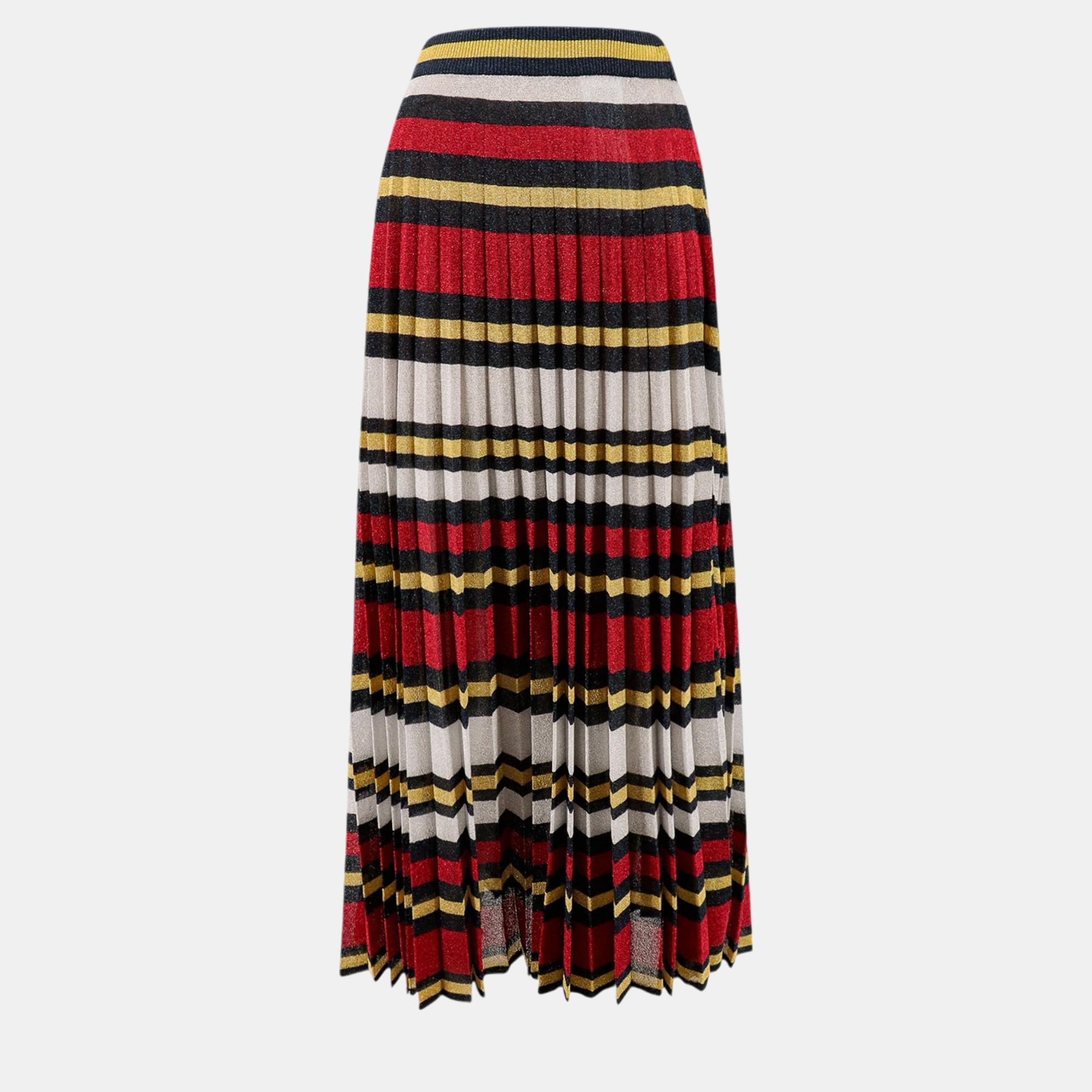 

Gucci Multicolor Lurex Striped Motif Skirt