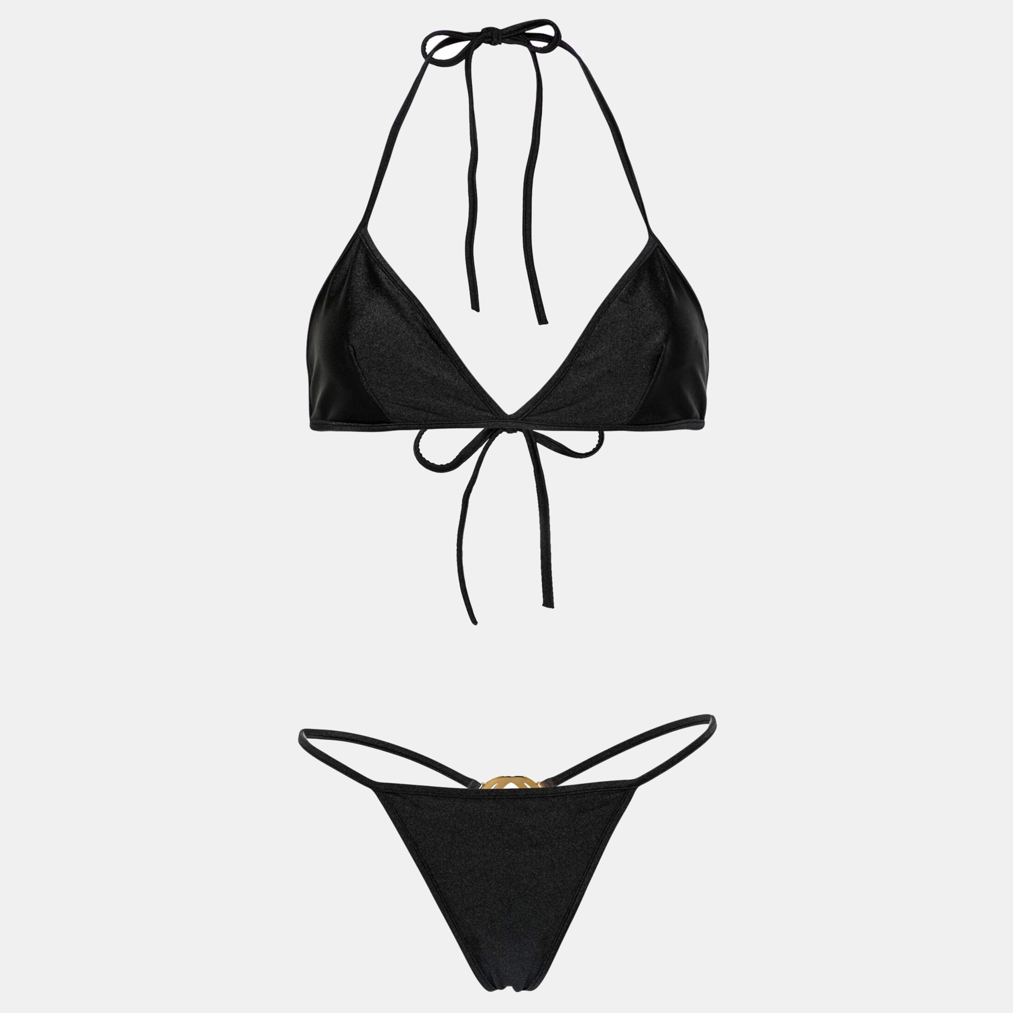 

Gucci Black Jersey Interlocking G Bikini L