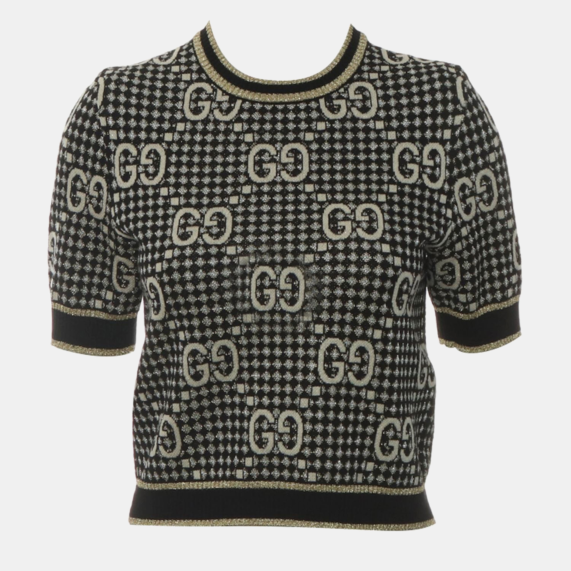 

Gucci GG Blend Jacquard Lame Top, Black