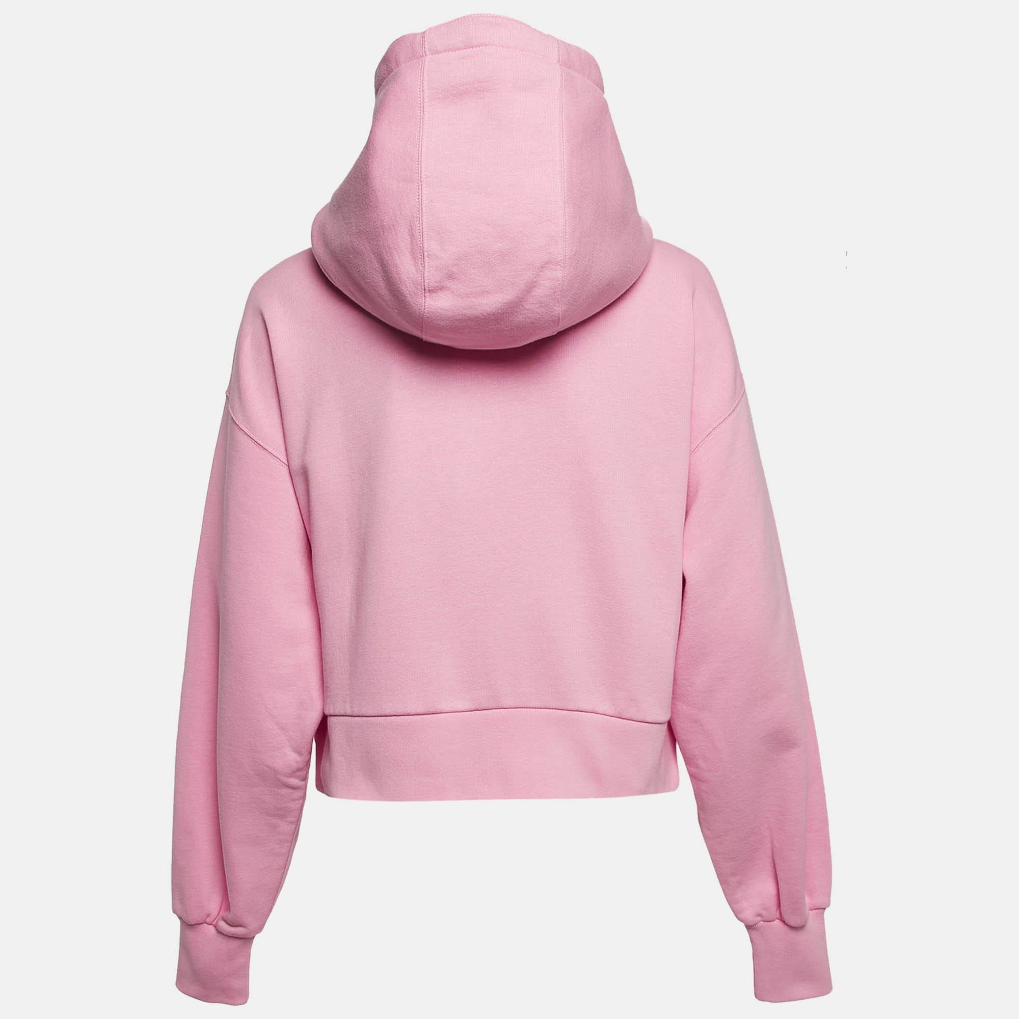 Gucci Pink Embroidered Cotton Sweatshirt Hoodie XS 