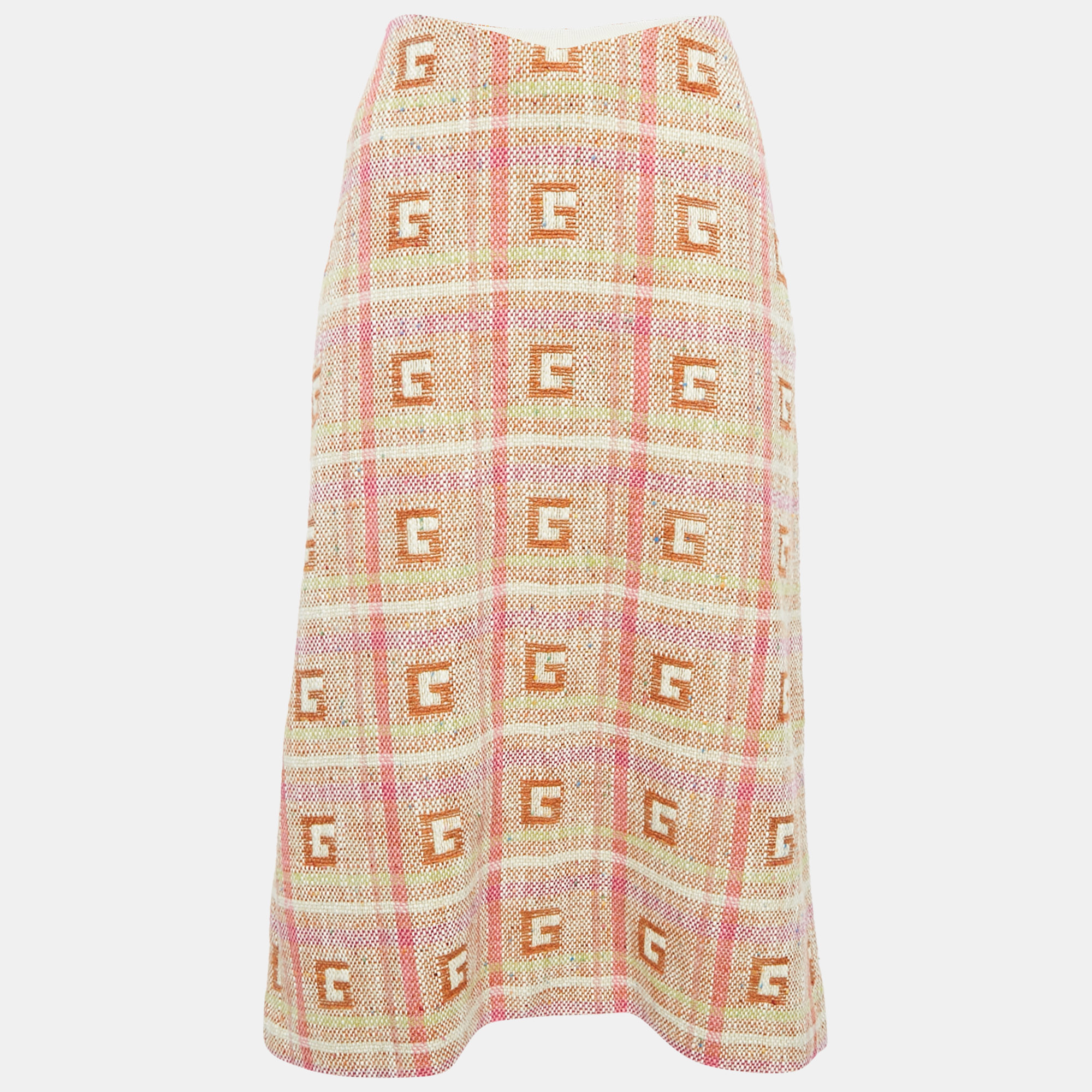 

Gucci Multicolor Logo Jacquard Midi Skirt M