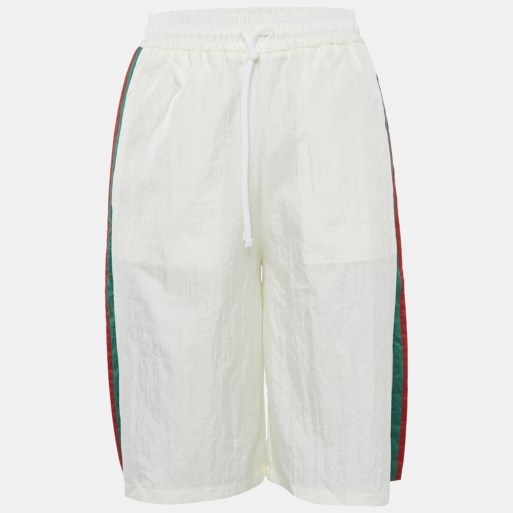 

Gucci White Nylon Web Drawstring Waist Shorts S