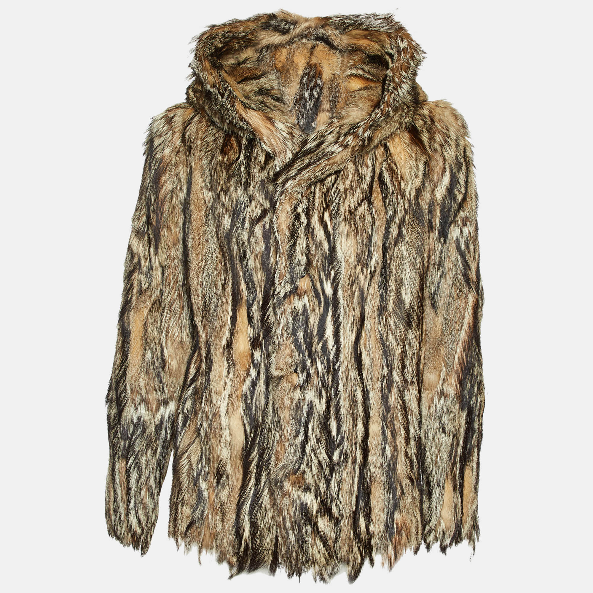 

Gucci Brown Real Fur Hooded Coat XXXL