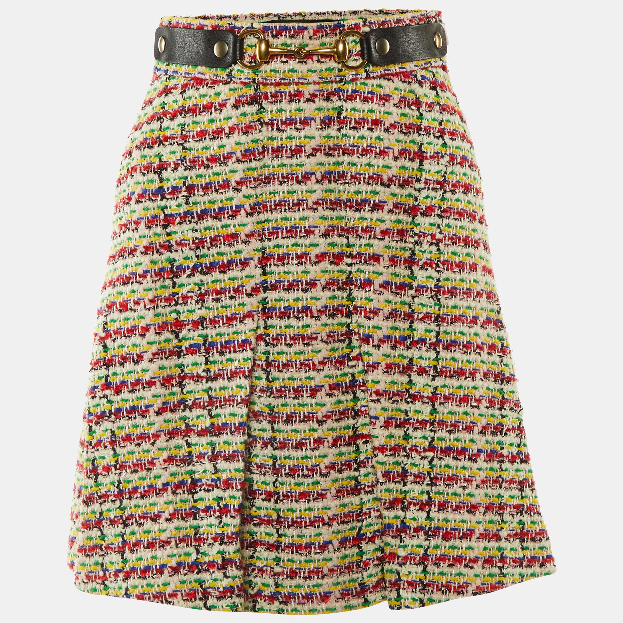 

Gucci Multicolor Tweed Horsebit Detail Mini Skirt XS