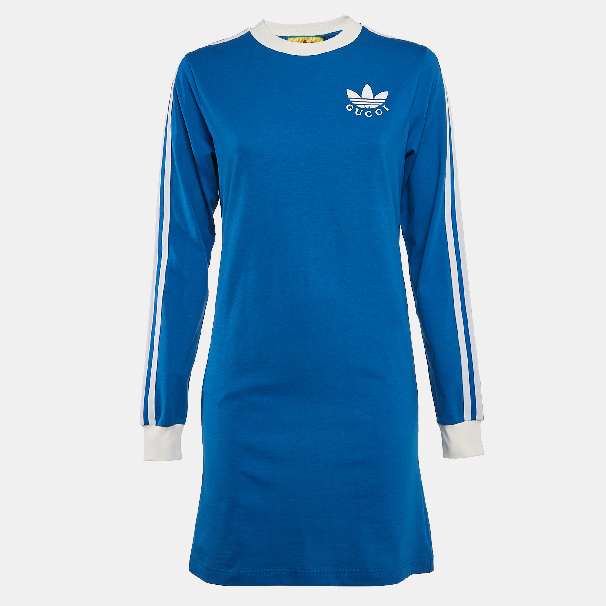 

Gucci x Adidas Blue Striped Jersey T-Shirt Dress