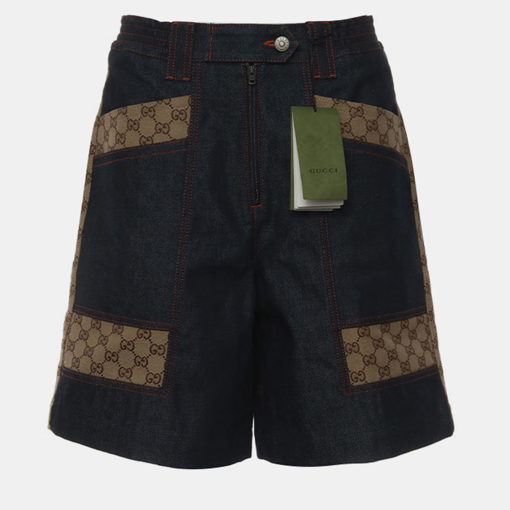 

Gucci GG Supreme Denim Shorts, Blue