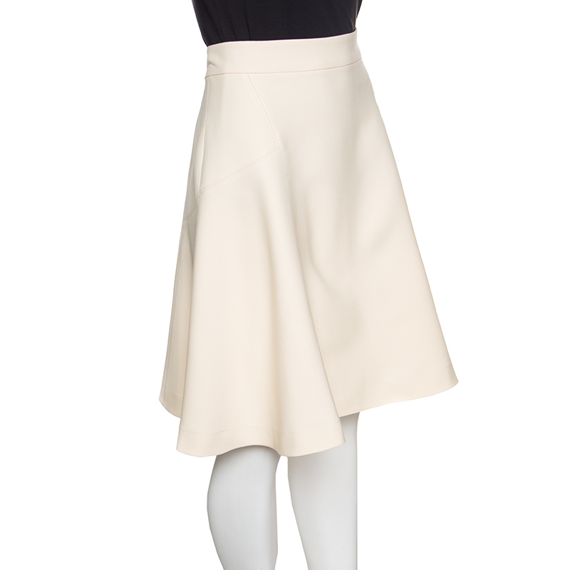 

Gucci Cream Wool and Silk High Waist A-Line Skirt