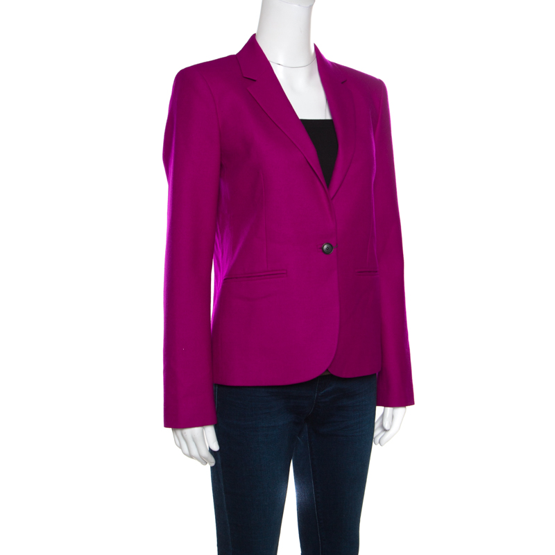 

Gucci Magenta Pink Wool and Cashmere Tailored Single Button Blazer