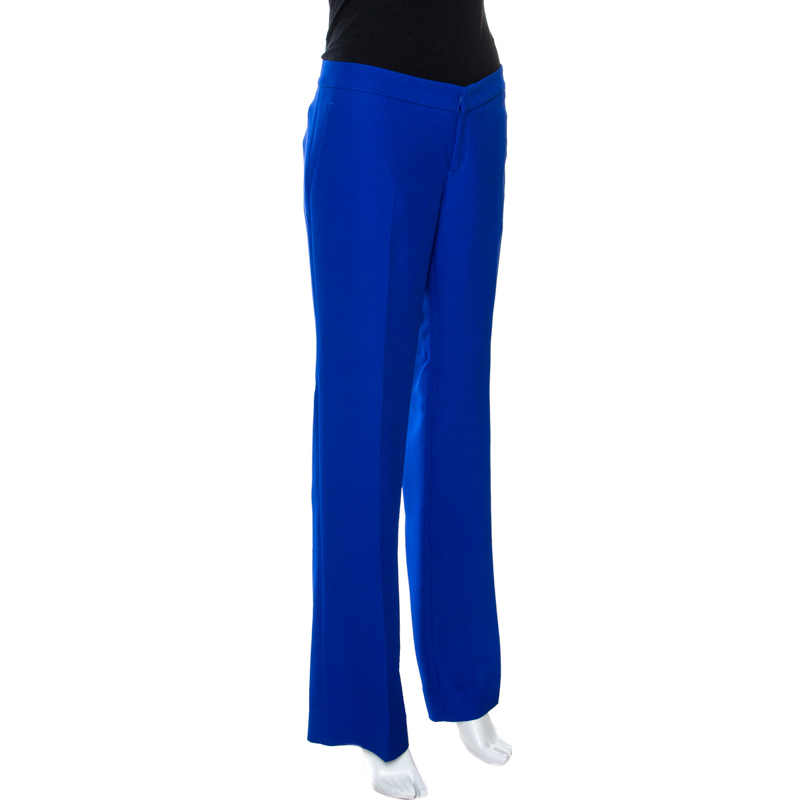 

Gucci Cobalt Blue Silk Cady Flared Trousers