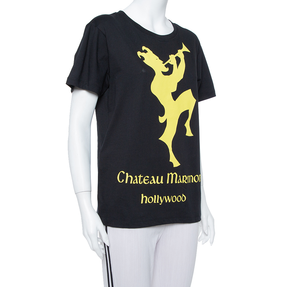 

Gucci Black Chateau Marmont Printed Cotton T-shirt